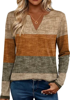 Zeagoo Long Sleeve V Neck Tee Shirts