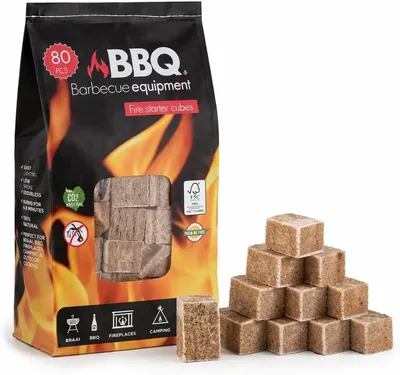 Eco-Friendly Firelighters - 80 FSC Certified Cubes for Braai & BBQ