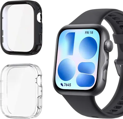 Funda para Huawei Watch Fit 5, USTIYA Carcasa Protectora de Pantalla Transparente y Negra