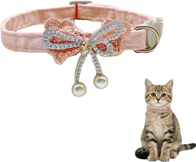 BLOOPIC 猫首輪 蝶結び付き 安全バックル 超軽量 かわいい おしゃれ 快適で圧迫感のない着心地 子猫・成猫に適用 調節可能 18~30cm ペット用品 (スタイルA) Best Deal