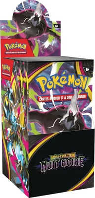 Pokémon : présentoir de boosters Méga-Évolution - Nuit Noire (18 boosters) Best Deal