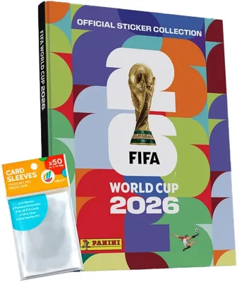 Pack de calcomanías Copa del Mundo 2026, álbum duro + fundas exclusivas para coleccionar (paquete propio)