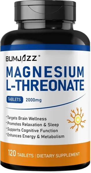 Tabletki L-treonianu magnezu 2000 mg - 120 szt. - poprawa funkcji poznawczych, pamięci i koncentracji