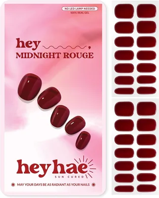 Heyhae Semi Cured Gel Nail Strips - Midnight Rouge Best Deal