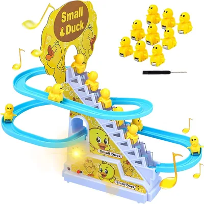 AR Trading Duck Slide Toy Set - LED & Music, 2-Level Switch, Educative