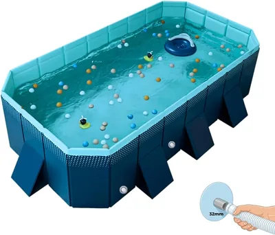 INDUSTEX - Piscina plegable para niños y perros, piscina portátil con desprendible, bañera, juguete de piscina, ideal para interiores y exteriores - 8% de descuento