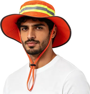 haozaikeji Orange High Visibility Work Hat Mesh UPF 50+ Best Deal