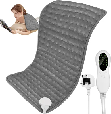 Heating Pad for Pain Relief 30x60cm, 10 Temp Settings, Fast Heat