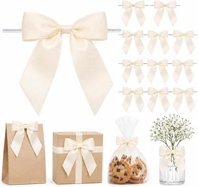 Rafleta® 50PCS Gift Bows - Satin Twists for Crafting & Wrapping