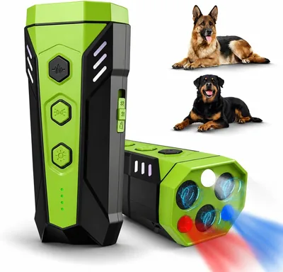 JMHRJKL Ahuyentador de Perros Ultrasonico con Luz de Advertencia, 3 Sensores