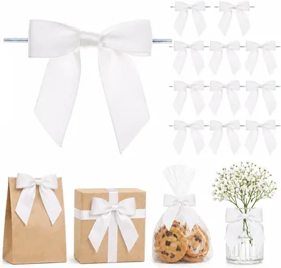 Rafleta® 50PCS Adhesive Gift Bows - Satin Twists for Wrapping & Crafting, Best Deal