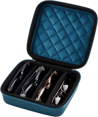 ProCase Hard Shell Sunglasses Organizer - Portable Case with Adjustable Dividers