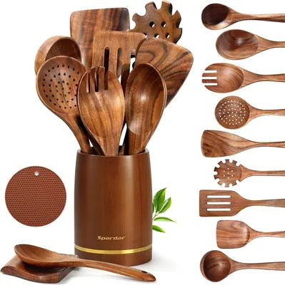 Spardar Wooden Kitchen Utensil Set - Best Deal