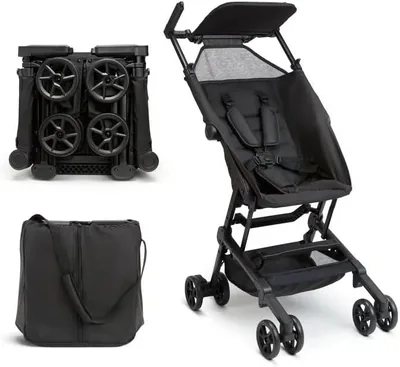 Compact Travel Stroller - Lightweight & Airplane Friendly with 5-Point Harness