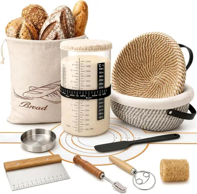 THMINS Bread Baking Kit - 14-Piece Sourdough Starter Set