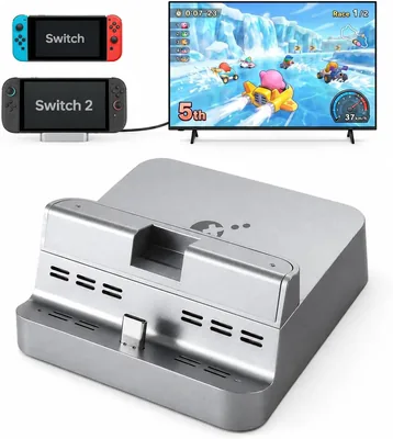 GuliKit Estación de Acoplamiento para Switch 2/Switch, Base de Acoplamiento 4K TV, Amigable con Estuche | Para todas las consolas, 4K/60Hz, 100W PD, Excelente Co