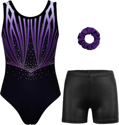 JOYSTREAM Gymnastics Leotards for Girls with Shorts Sparkly Ballet Activewear SGD 45.49 Best Deal