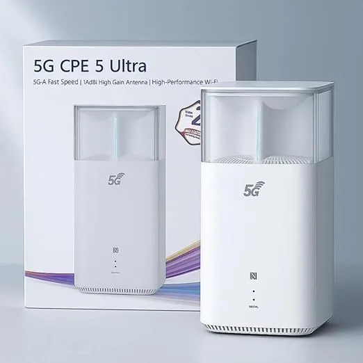New 5G CPE 5 Ultra (Model H168-383) 11.7Gbps - Triple Band WiFi 7, MIMO & Mesh, Support Gaming, All Chips, Parental Control