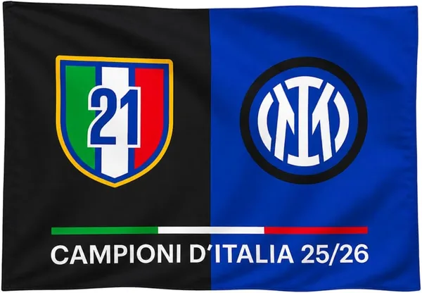 Inter Bandiera Scudetto 25-26 Campioni d'Italia 100x140cm
