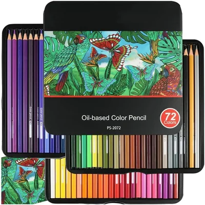 Colored Pencil Set, 72 Soft Blendable Oil-Based Pencils, Metal Case - Best Deal