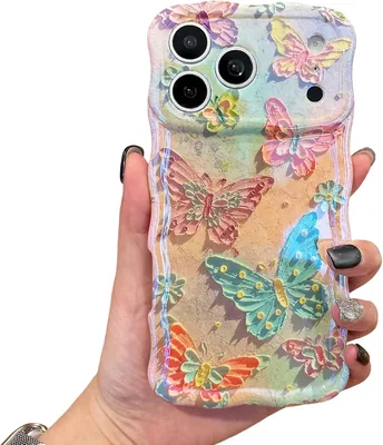EYZUTAK Mobiltelefonhuls för iPhone 17 Pro, Färgstark Vintage Oliepalmblader och Blommor Huls med Glittermönstring