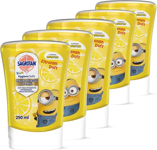 Sagrotan Kids No-Touch Refill Zitronenduft Minions - Für automatischen Seifenspender - 5 x 250ml Handseife (36% Off)