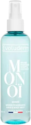EVOLUDERM - Vaporisateur de Parfum Monoi - 200ml - 97% Ingrédients Naturels - Végétalien - Fabriqué en France - 80% de Réduction