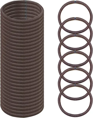 100 Brown Hair Bands - 4mm Elastic Hair Ties Best Deal