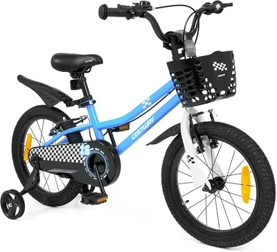 COSTWAY Barncykl med korv, 14/16 inch cykel med högmanad sadel och hanterbar, barncykel med klocka, skydd