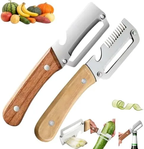 Kerlwert Sch Ler,3 In 1 Kerlwert Profisch Ler,Multifunktionaler Gem Seschneider,Breite Klinge M Heloses Sch Len Von Kartoffeln, Pfeln, Karotten, Ffnen Von Weinflaschen (2PC-A)