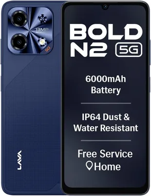 लावा बोल्ड N2 5G (बिलियनेर ब्लू, 4GB RAM, 64GB स्टोरेज) | 6000mAh सुपर बैटरी | ऑक्टा-कोर अल्ट्राफास्ट प्रोसेसर | सबसे बड़ा 6