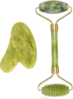 MEGA So Jade Roller and Gua Sha Set for Face & Neck - Natural Green ZAR 69.00 Best Deal