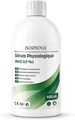 Bornova - Roztwór soli fizjologicznej 500 ml - Izotoniczny roztwór soli kuchennej NaCl 0,9% - Najlepsza cena