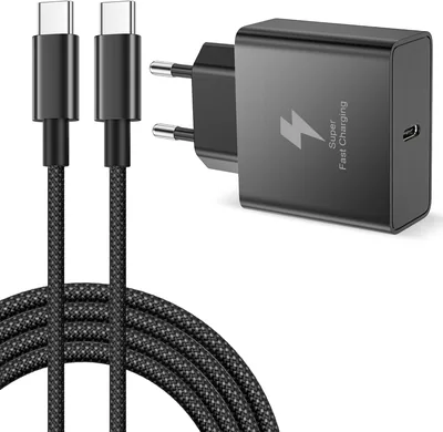 45W USB C Ladare och laddkabell för Samsung Galaxy S26, S25, S24, S23, S22, S21 Ultra, S20 FE, A56, A55, Tableter - Best Price