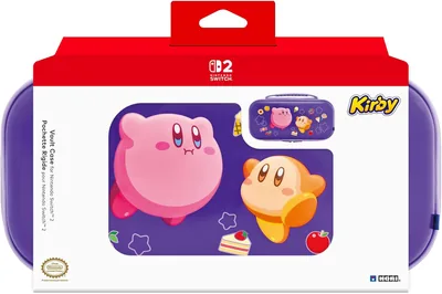 Estuche HORI Vault (Kirby y Waddle Dee) para Nintendo Switch 2 - Caso de transporte con funda dura para Switch 2 - Oficialmente Licenciado por N