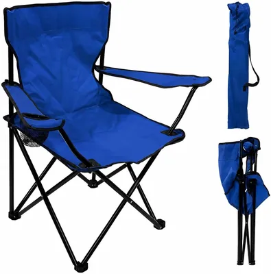 Cadeira de Camping Dobrável Reforçada com Porta-Copos e Bolsa - Aço/Poliéster, Best Deal