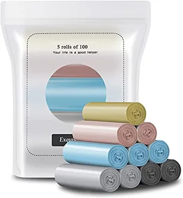 Plastic Disposable Garbage Bags with Handles (5 Rolls x 100 Pieces) | Best Deal