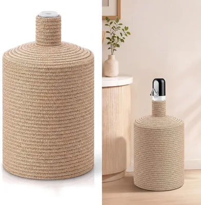 Cubierta para jarra de agua de 5 galones. Funda de yute tejido para jarra de agua compatible con bomba de agua eléctrica USB