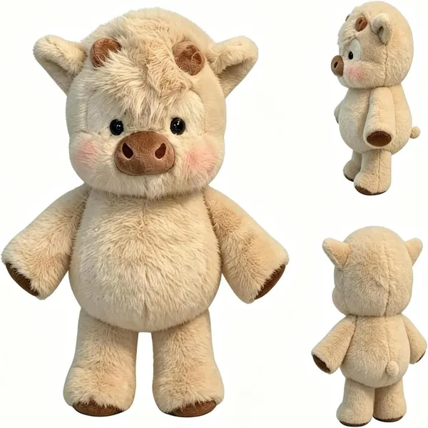 Running Highland Cow Plush - Adorabile Animale Peluche Muccas Pelosa
