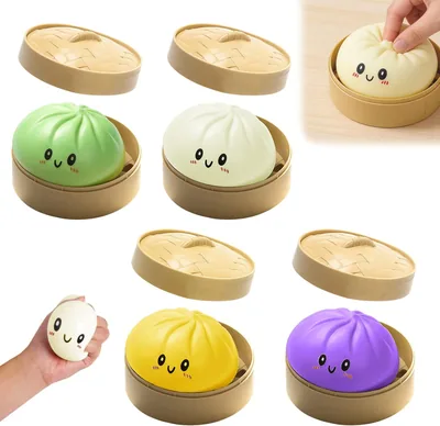 Glitterati Ravioli Squishys, 4 Pezzi Gnocchi Misteriosi Fidget, Squishy Glitterati Giganti, Colore Vivido