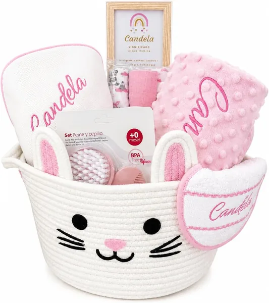 Canastilla Beb Personalizada con Nombre Bordado | Regalo Reci n Nacido | Cesta Beb Premium
