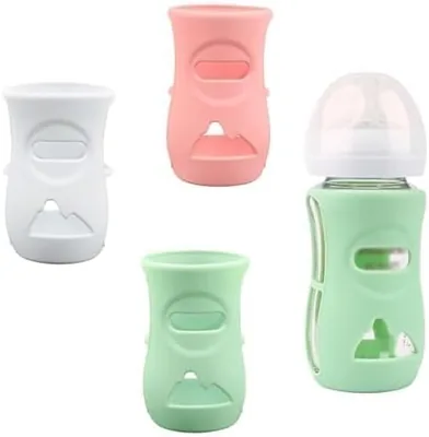 3 Pack Avent Silicone Cover for Baby Bottles Made of Natural Glass Shatterproof Baby Bottle Holder C