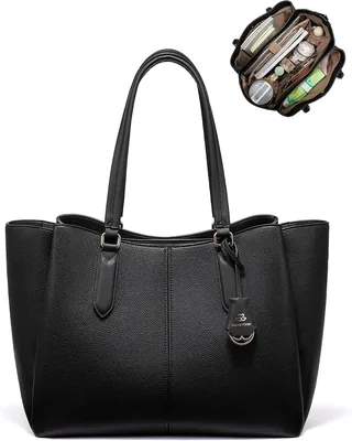 LOVEVOOK Women's Large Handbag Laptop Bag Plain & Shopper Bag | PU Leather Work Bag, Elegant School