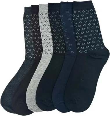 Men's Multicolour Cotton Socks - 6 Pair Breathable | Best Deal