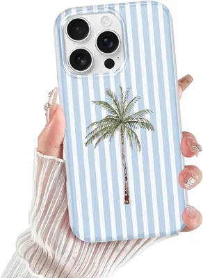Xylota Etui na iPhone 16 Pro, letnie paski w wzór drzewa kolaż, etui z rysunkiem dziewczyny, miękki silikon - Najlepsza cena