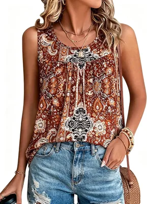 Women's Summer Tank Tops Casual Loose Fit Sleeveless T-Shirts Blouses Cami - Best Deal