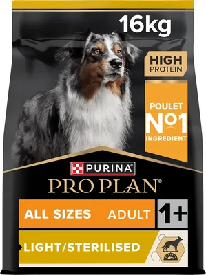 Purina Pro Plan Light Stérilisé Aliment Séché pour Chiens Adultes 16 kg | Goût Poulet - Gestion Optimale du Poids