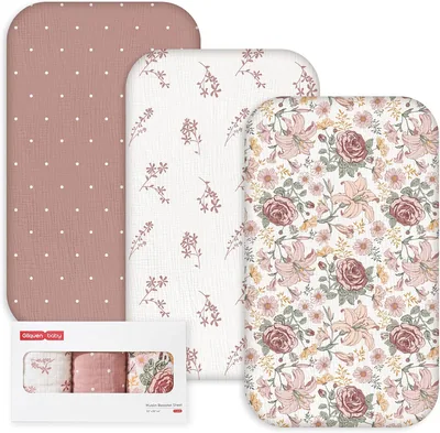 Gllquen Baby - Juego de 3 sábanas de muselina de algodón para cuna (33 x 20 pulgadas), mejor oferta