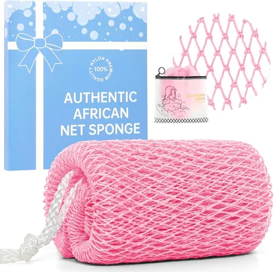 African Net Sponge with Knots - 13% Off | Long-Lasting Exfoliating Bath Sponge