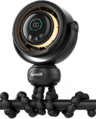 Spopal Ventilador Portátil Para Cochecito, [Luz nocturna y pantalla LED] Recargable Ventilador Silla de Paseo, 100 Velocidades - Mejor Oferta